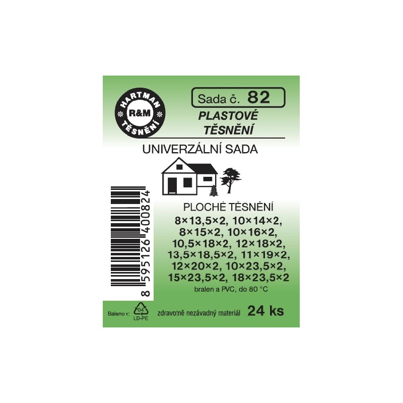 Sada těsnění univerzální sada, ploché těsnění, 24 ks, č. 82, HARTMAN