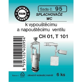Sada těsnění k napouštěcímu a vypouštěcímu ventilu, T 2442, 6 ks, č. 95, HARTMAN