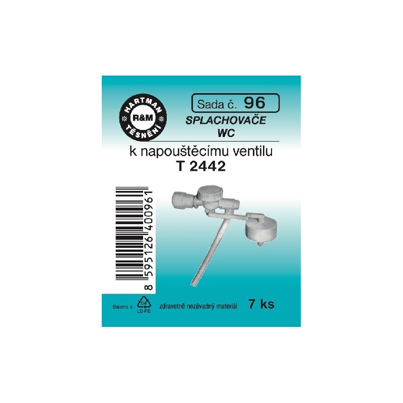 Sada těsnění k napouštěcímu ventilu, T 2442, 7 ks, č. 96, HARTMAN