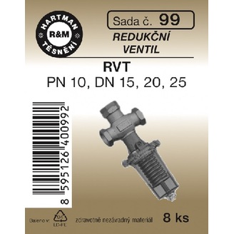 Sada těsnění k redukčnímu ventilu RTV, PN10, DN15, DN20, DN25, 8 ks, č. 100, HARTMAN