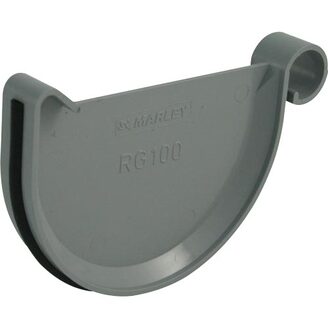 Čelo okapového žlabu RG 150 mm, šedá, plast, Marley 070766