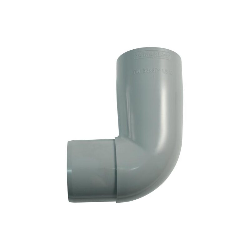 Koleno svodu okapu 90° DN 53 mm, šedá, plast, Marley 080710
