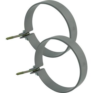 Objímka svodu okapu DN 53 mm, šedá, se šroubem, (pár=2ks), Marley 080819