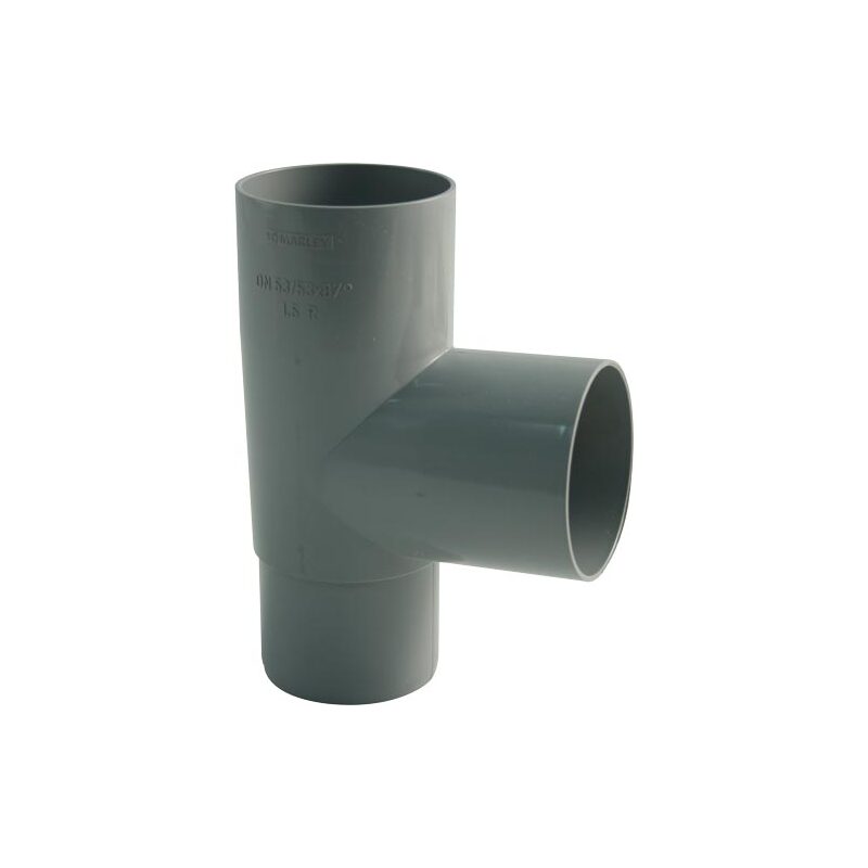 Odbočka svodu okapu 90° DN 53 mm, šedá, plast, Marley 080796