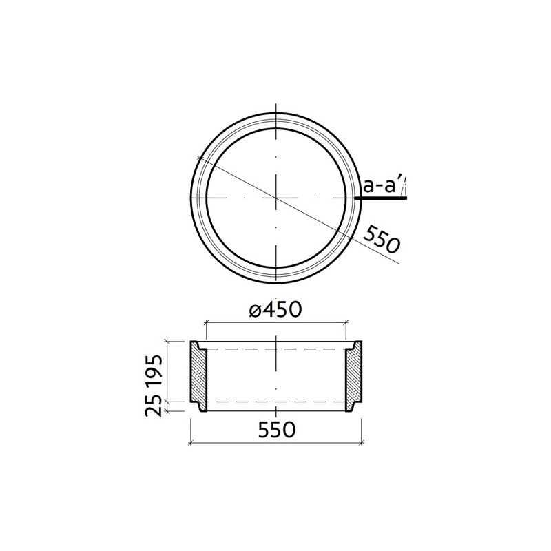 Skruž středová TBV-Q 6b 450/195