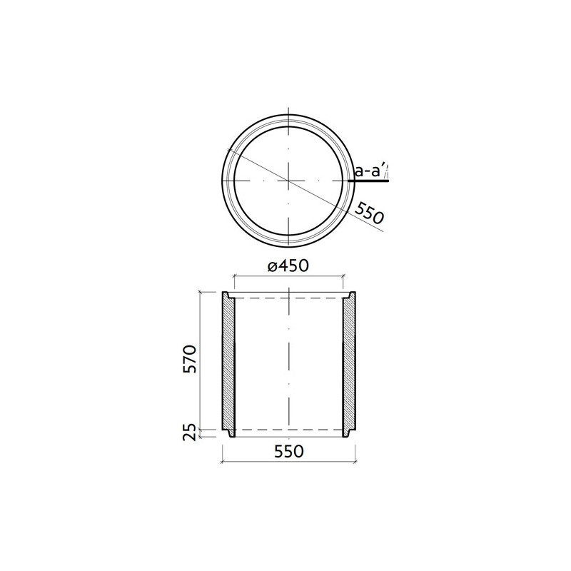 Skruž středová TBV-Q 6d 450/570