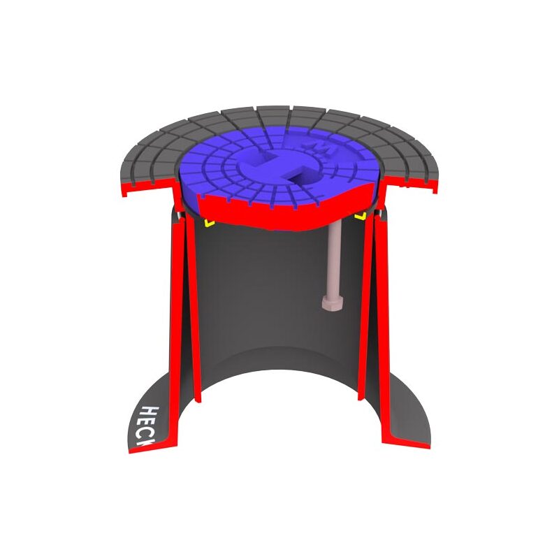 Poklop šoupátkový KOMPAKTUS, W, víko modré, můstek, HECKL
