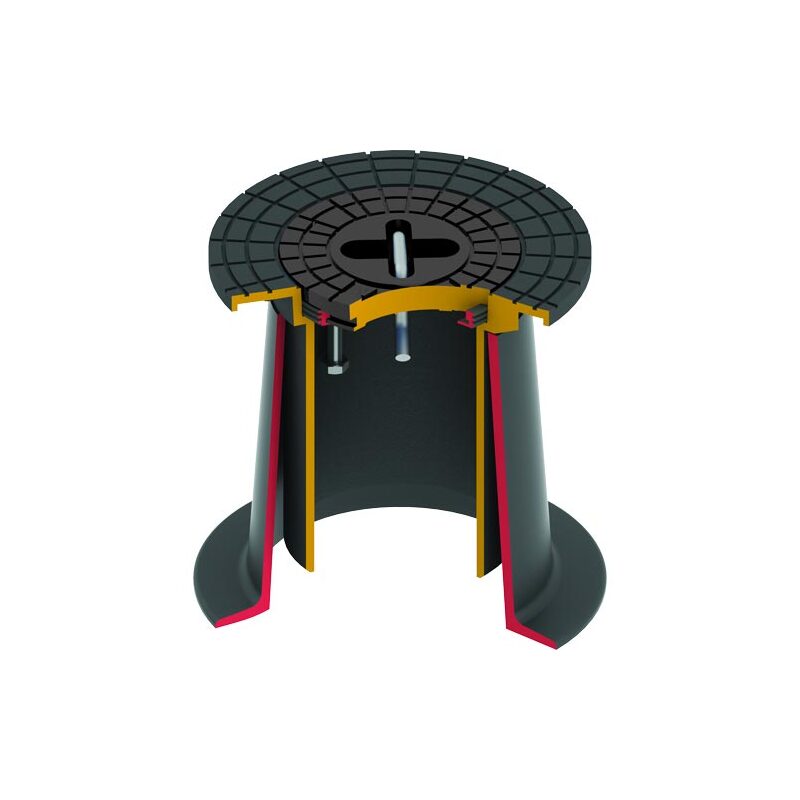 Poklop šoupátkový KOMPAKTUS, KANAL, víko černé, třmen, HECKL