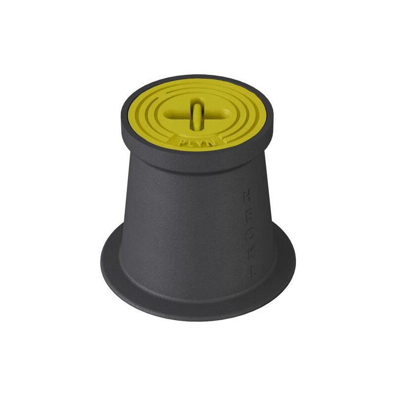 Poklop šoupátkový RENKO, PLYN, víko žluté, třmen, HECKL