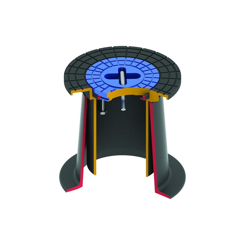 Poklop šoupátkový KOMPAKTUS, VODA, víko modré, třmen, HECKL