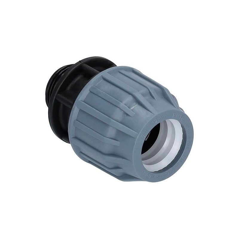 Plastová svěrná přechodka PP-S d 63 x 2, s vnějším závitem