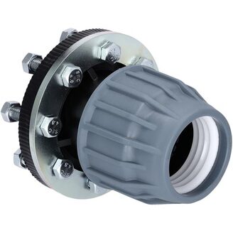 Plastová svěrná přechodka PP-S d 63 mm s přírubou DN 50
