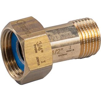 Mosazné vodoměrné šroubení R 1/2 x 3/4, dlouhé, HECKL