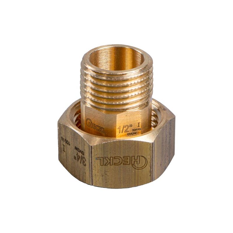Mosazné vodoměrné šroubení R 1 x 5/4, HECKL