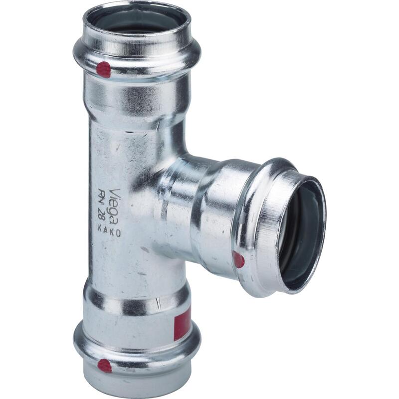 Lisovací T-kus redukovaný Prestabo d 35 × 28 × 35, Viega 558772, model 1118