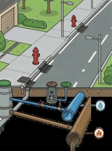 inženýrské sítě - armarury, trubky, tvarovky, kanalizace, odvodnění, potrubní spojky