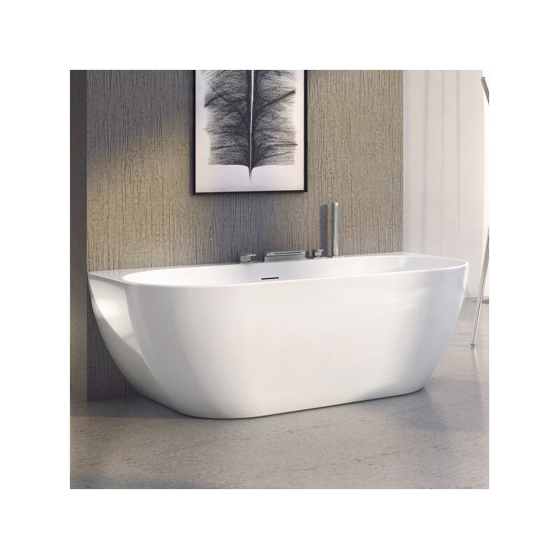 Volně Stojící vana FREEDOM WALL 166x80 cm, bílá, Ravak XC00100024