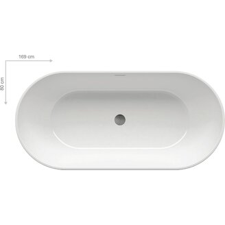 Volně Stojící vana FREEDOM O 169x80 cm, bílá, Ravak XC00100020