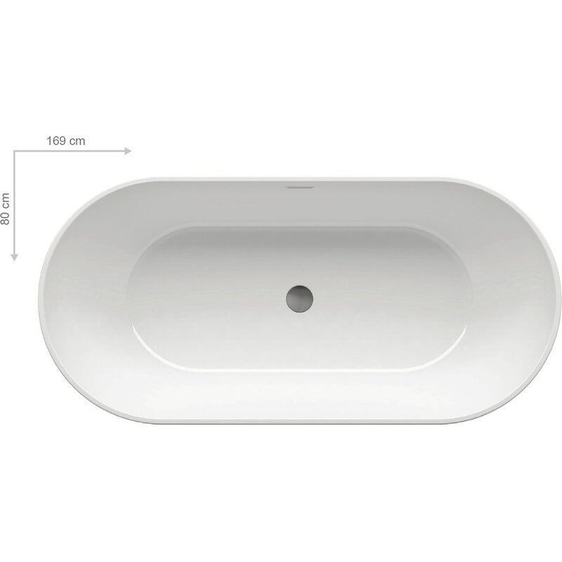 Volně Stojící vana FREEDOM O 169x80 cm, bílá, Ravak XC00100020