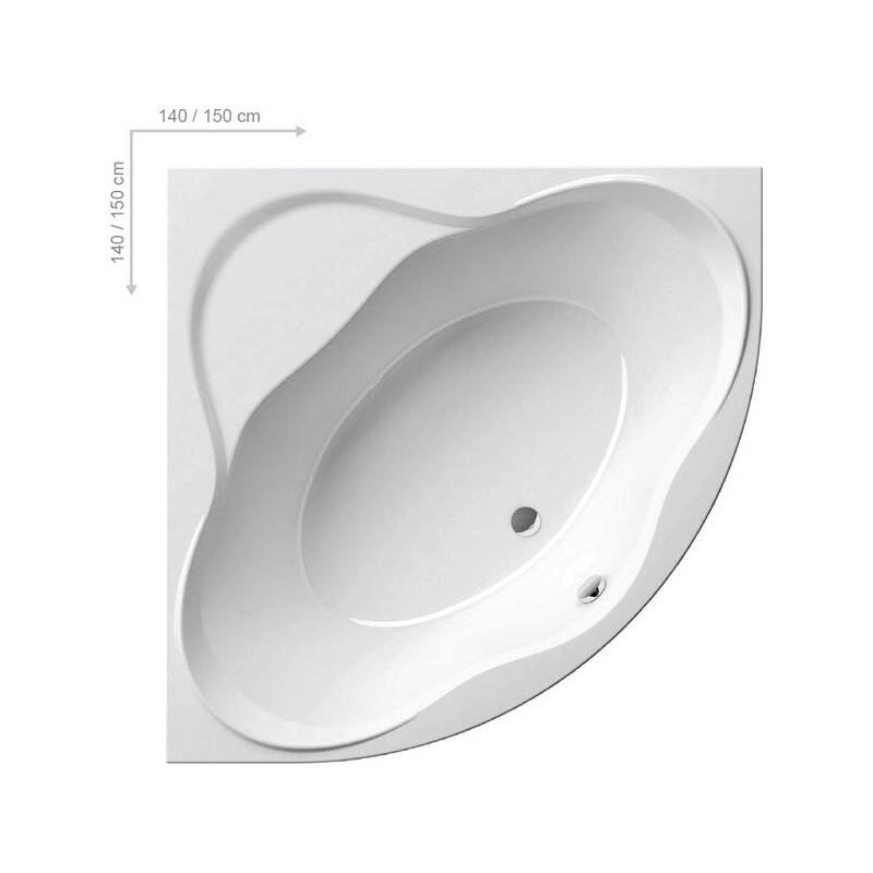 Rohová vana NEWDAY 150x150 cm, bílá, Ravak C661000000