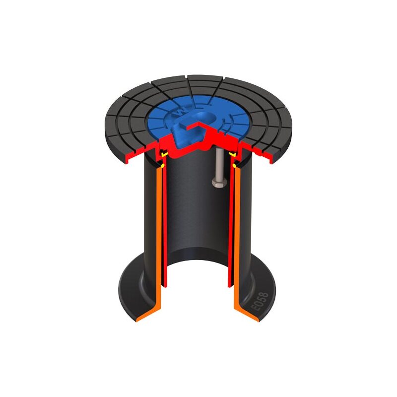 Poklop ventilový KOMPAKTUS, W, víko modré, můstek, HECKL