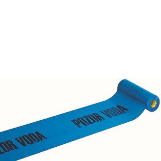 Výstražná fólie modrá, nápis POZOR VODA, 22 cm, balení 100 m