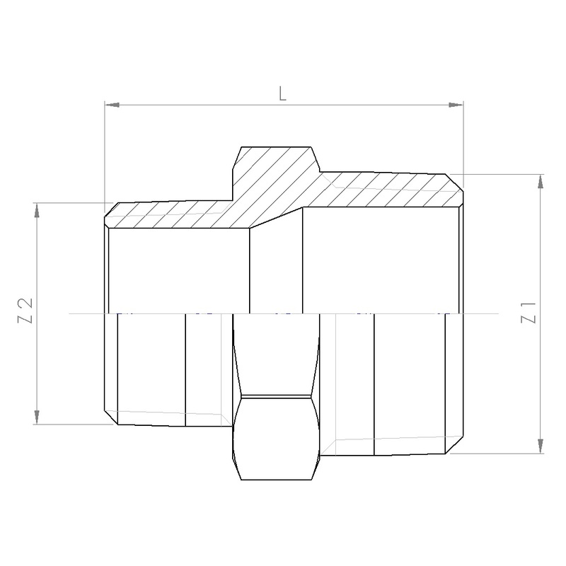 Mosazná vsuvka redukovaná MM R 5/4 x 3/4, HECKL