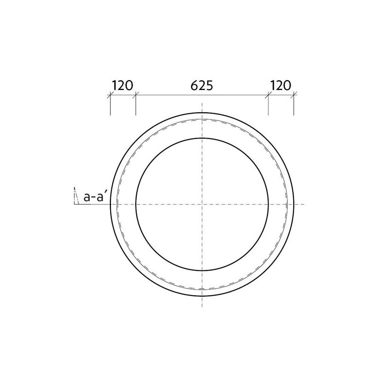 Vyrovnávací prstenec DN 625, výška 80 mm, tloušťka stěny 120 mm