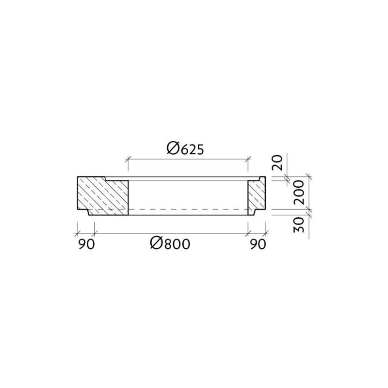 Zákrytová deska TZK-Q 800 / 625 x 200 x 90 mm, D400