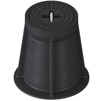 Poklop šoupátkový PLASTUS, KANAL, víko černé, bitumen, třmen, HECKL