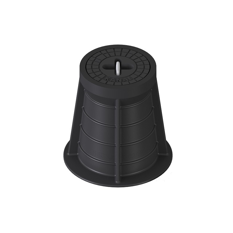 Poklop šoupátkový PLASTUS, KANAL, víko černé, bitumen, třmen, HECKL