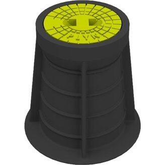 Poklop šoupátkový PLASTUS, PLYN, víko žluté, můstek, HECKL