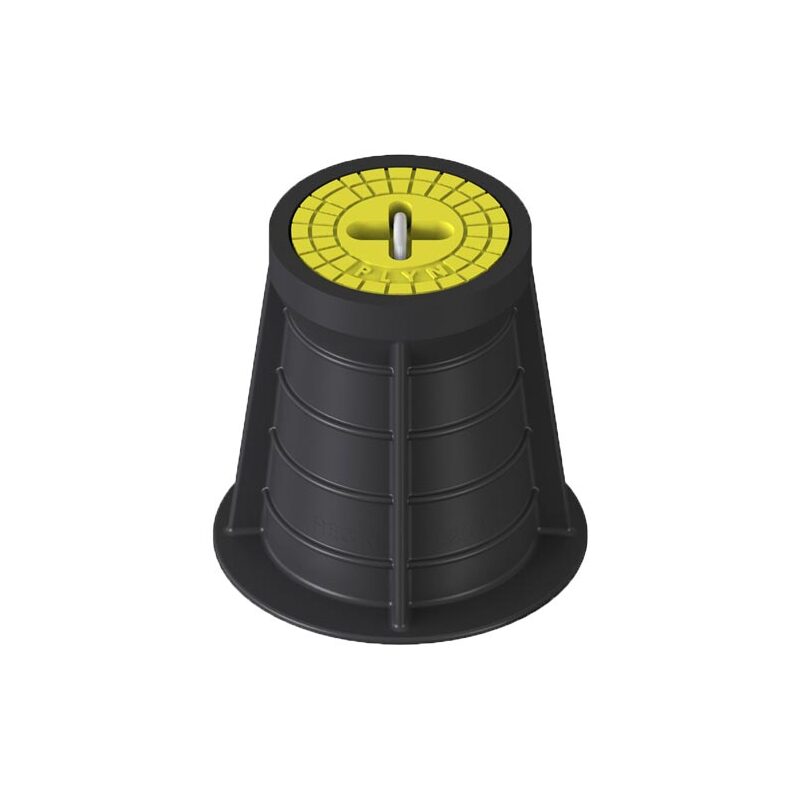 Poklop šoupátkový PLASTUS, PLYN, víko žluté, třmen, HECKL