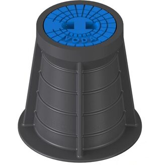 Poklop šoupátkový PLASTUS, VODA, víko modré, můstek, HECKL