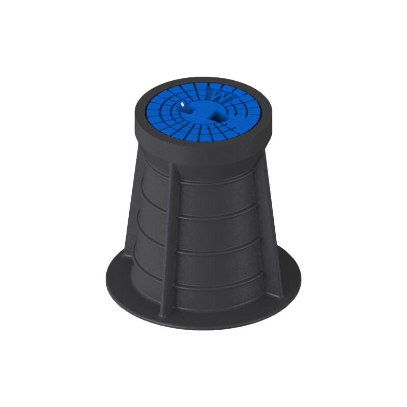 Poklop šoupátkový PLASTUS, W, víko modré, můstek, HECKL