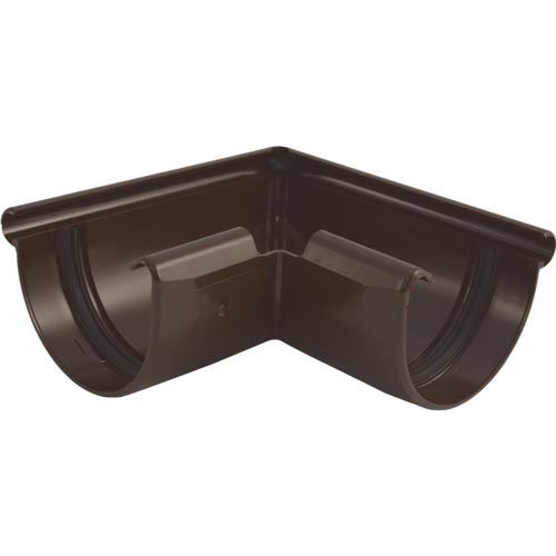 Vnější roh žlabu okapu RG 125 mm, hnědá, plast, Marley 075952