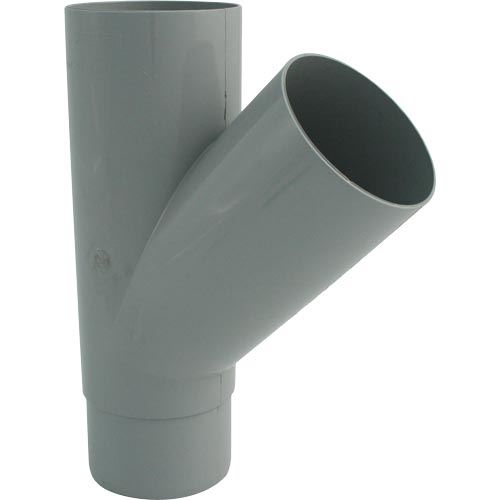 Odbočka svodu okapu 45° DN 75 mm, šedá, plast, Marley 073606