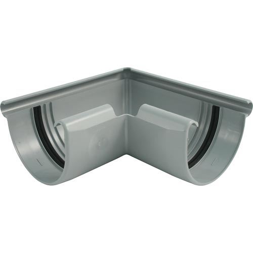 Vnější roh žlabu okapu RG 125 mm, šedá, plast, Marley 070957
