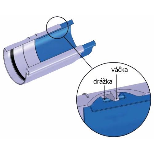 Vnitřní roh žlabu okapu RG 100 mm, šedá, plast, Marley 070971