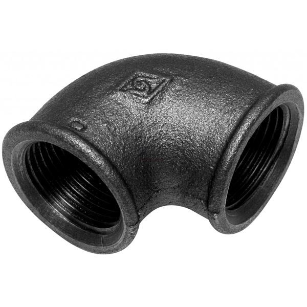 Koleno 90° černé 1/2" FF
