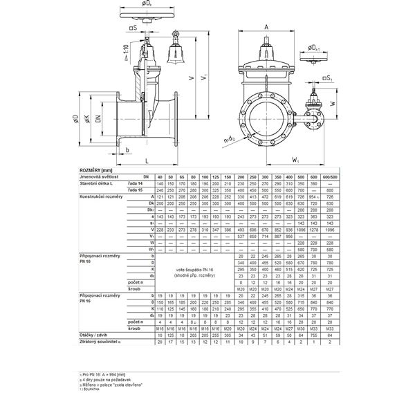 Šoupátko EKO-plus DN 400 F4 PN 10