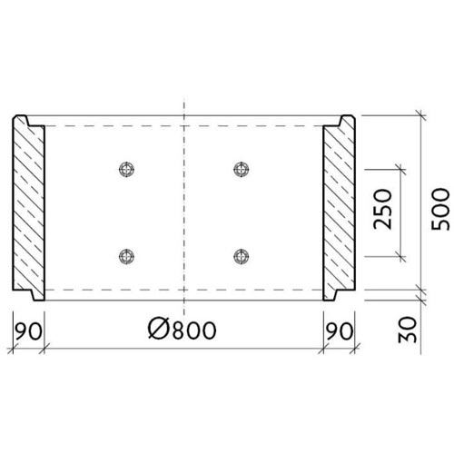 Šachtová skruž TBS-Q DN 800 x 500 x 90 mm, oplastované stupadla