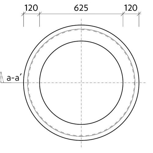 Vyrovnávací prstenec DN 625, výška 60 mm, tloušťka stěny 120 mm