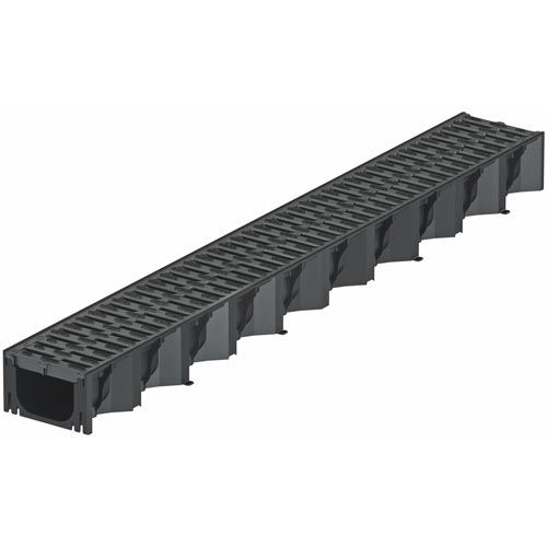 Odvodňovací žlab Hexaline, H 82 mm, 1 m, A15, plastový rošt, ACO 319210