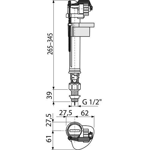 Napouštěcí ventil A17 G 1/2", spodní, Alcadrain