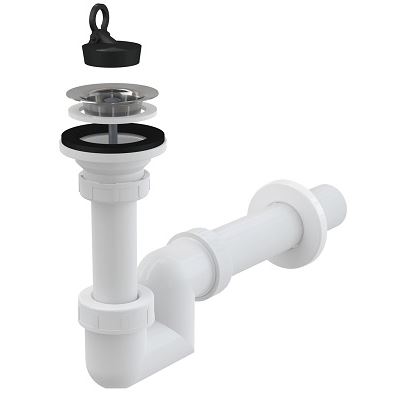 Umyvadlový sifon A412 s výpustí 63 mm, odpad 40 mm, Alcadrain A412-DN40