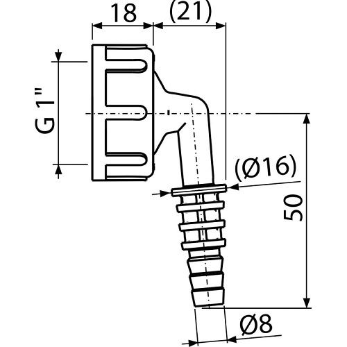 Přípojka komplet G1"/8-16, Alcadrain P0049-ND