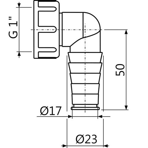 Přípojka G1"/17–23, Alcadrain P0048-ND