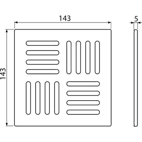 Mřížka podlahové vpusti 143 x 143 mm, nerez, Alcadrain MPV005