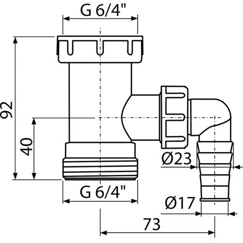 Mezikus 6/4" s přípojkou A30, Alcadrain
